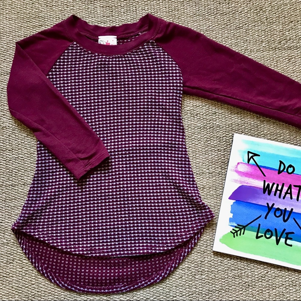 Jenna & Jessie Long Sleeve Top Burgandy